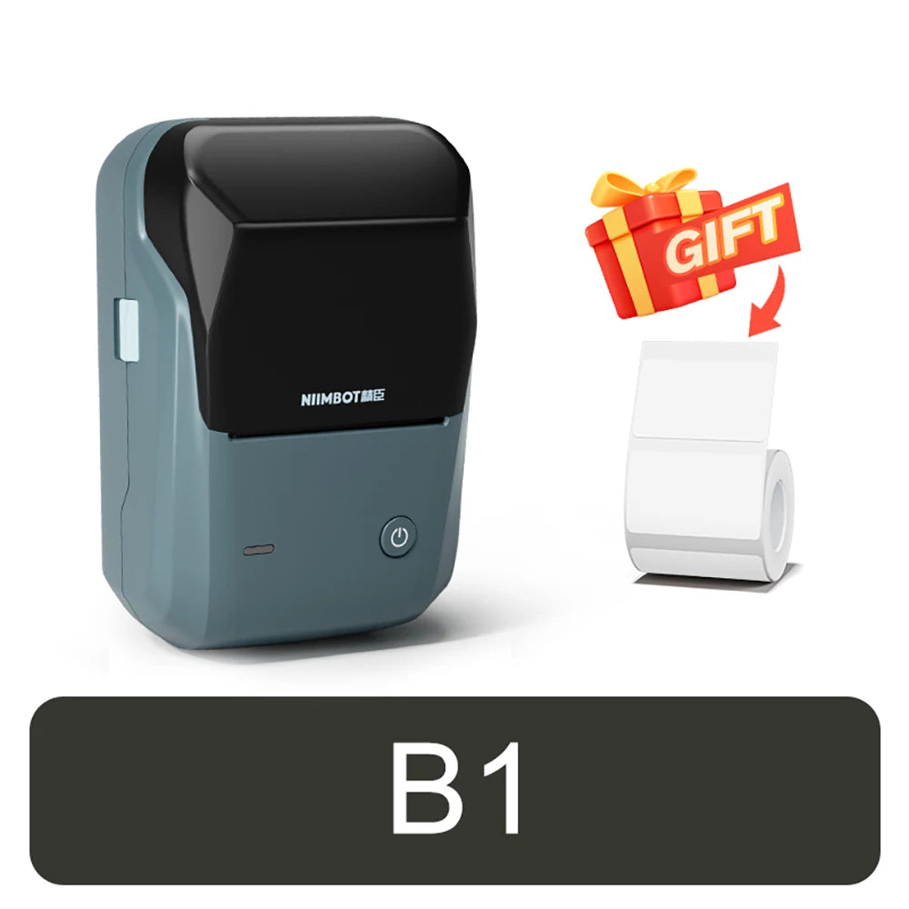 B1 Portable Thermal Printer with Tapes 2 Inch Adhesive Label Printer Mini Bluetooth Sticker Maker Support Smartphones PC