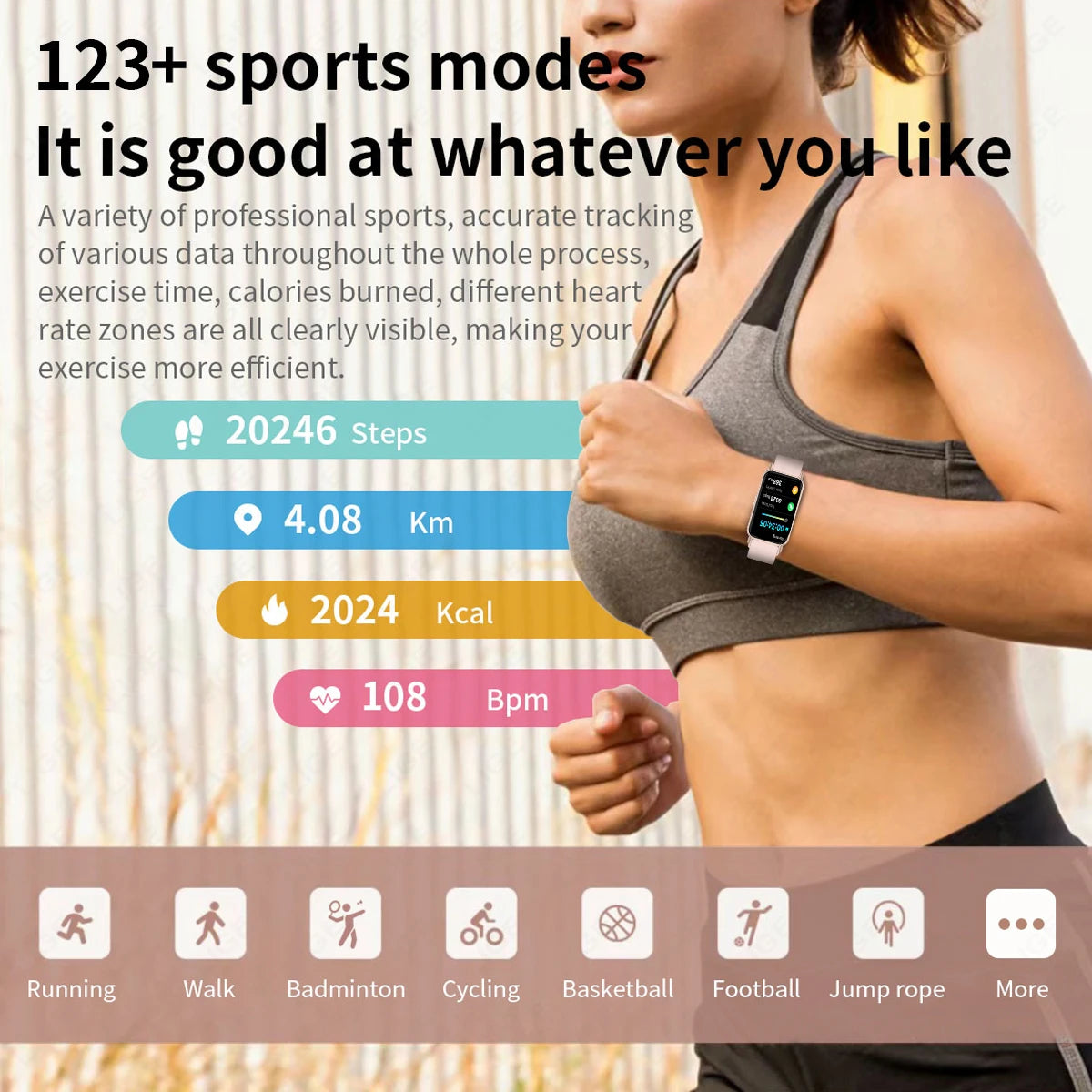 New Fashion Smart Watch Women Full Touch Screen Heart Rate Fitness Tracker Waterproof Ladies Men Smartwatch 2025 for Xiaomi