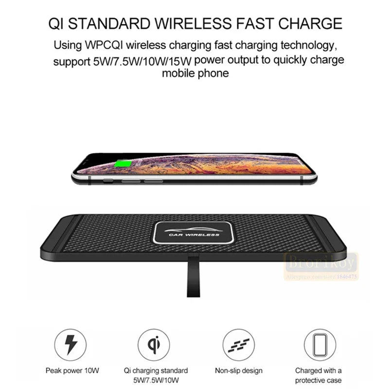 15W Wireless Charger Car Charger Wireless Charging Dock Pad for Iphone15 14 13 12 Promax Samsung S22 S21 Fast Phone Car Chargers