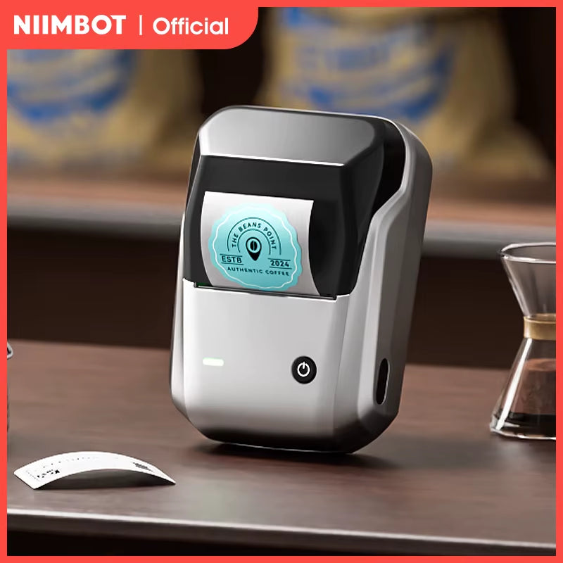 B1 Portable Thermal Printer with Tapes 2 Inch Adhesive Label Printer Mini Bluetooth Sticker Maker Support Smartphones PC