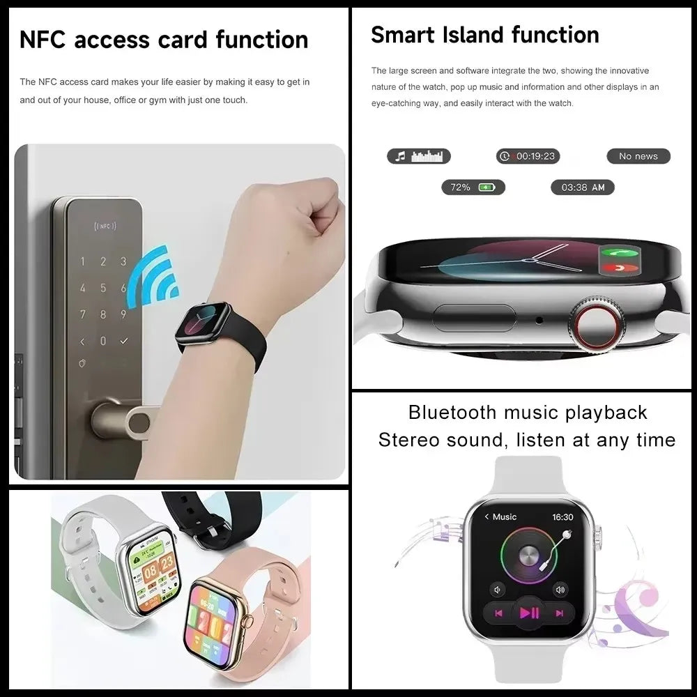 2025 for Apple GPS Watch 10 Smart Watch NFC Men HD AMOLED Memory Music 3D Surround Bluetooth Call Waterproof Smartwatch Woman