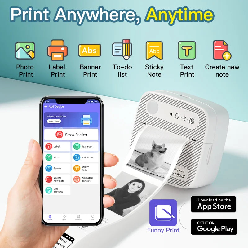 B3 Portable Mini Printers Wireless Bluetooth Inkless Sticker Maker Printer Tag Price Machine for Office School Kitchen
