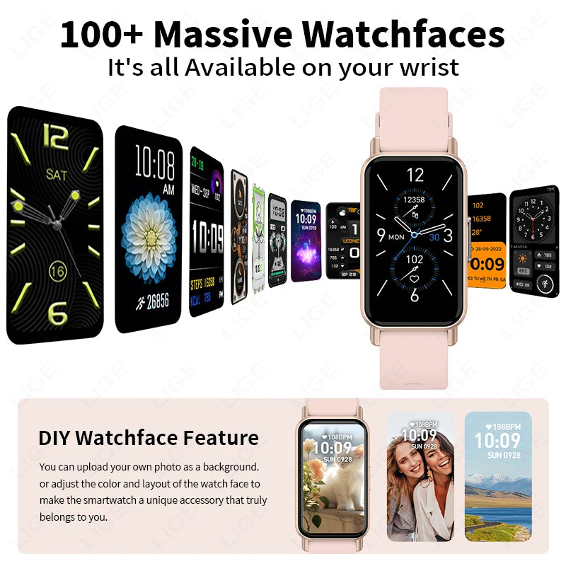 New Fashion Smart Watch Women Full Touch Screen Heart Rate Fitness Tracker Waterproof Ladies Men Smartwatch 2025 for Xiaomi